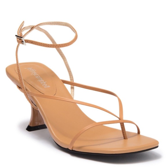 Jeffrey Campbell Leeda Ankle Strap Sandal Heels in Nude - Picture 2 of 9